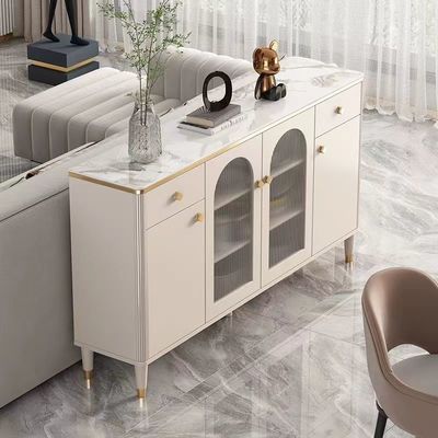 Купить Белые роскошные шкафы Sideboard мраморизуют таможню двери металла фасетки стеклянную online manufacture