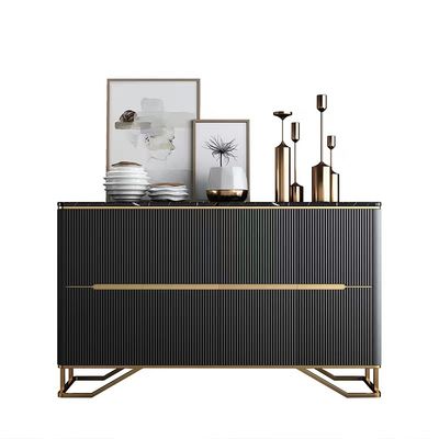 Шкаф хранения Sideboard металла драпирования мраморный верхний