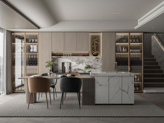 Изготовленные на заказ роскошные шкафы Sideboard со шкафом вина