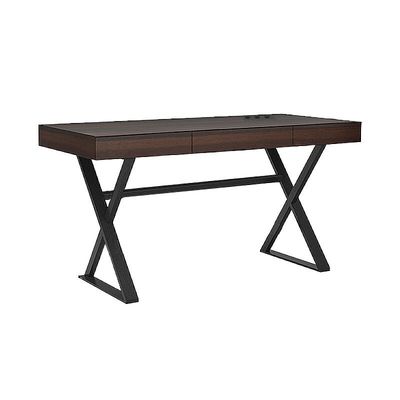 Хорошая цена X - Leg Desk Light Luxury Hotel Room Мебель Офисный кабинет Студенческий компьютерный стол черный онлайн